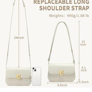 Keyli Double Zip Shoulder‎ Bag Purse Short and Long Straps Khaki Color